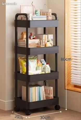 Chariot de Rangement Roulant 4Niveaux